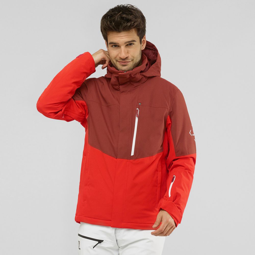 Salomon Singapore Mens Ski Jackets - SPEED Coral | 24956-LOSV